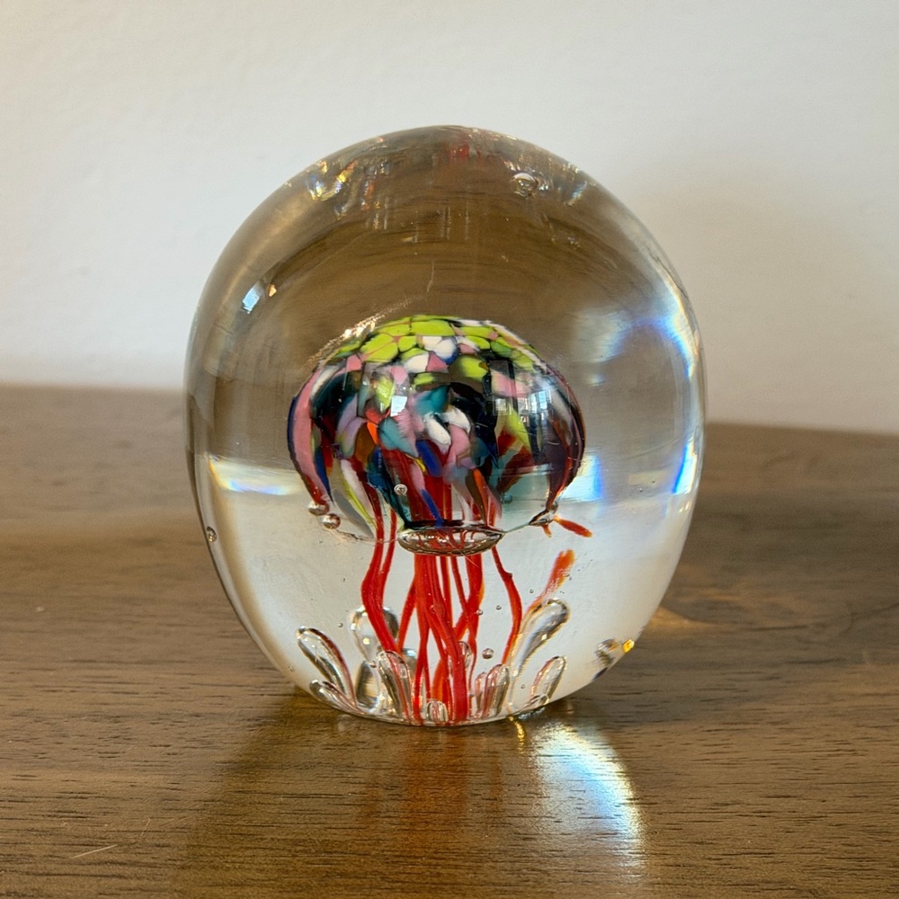 Vibrant Glass Jellyfish Sculpture